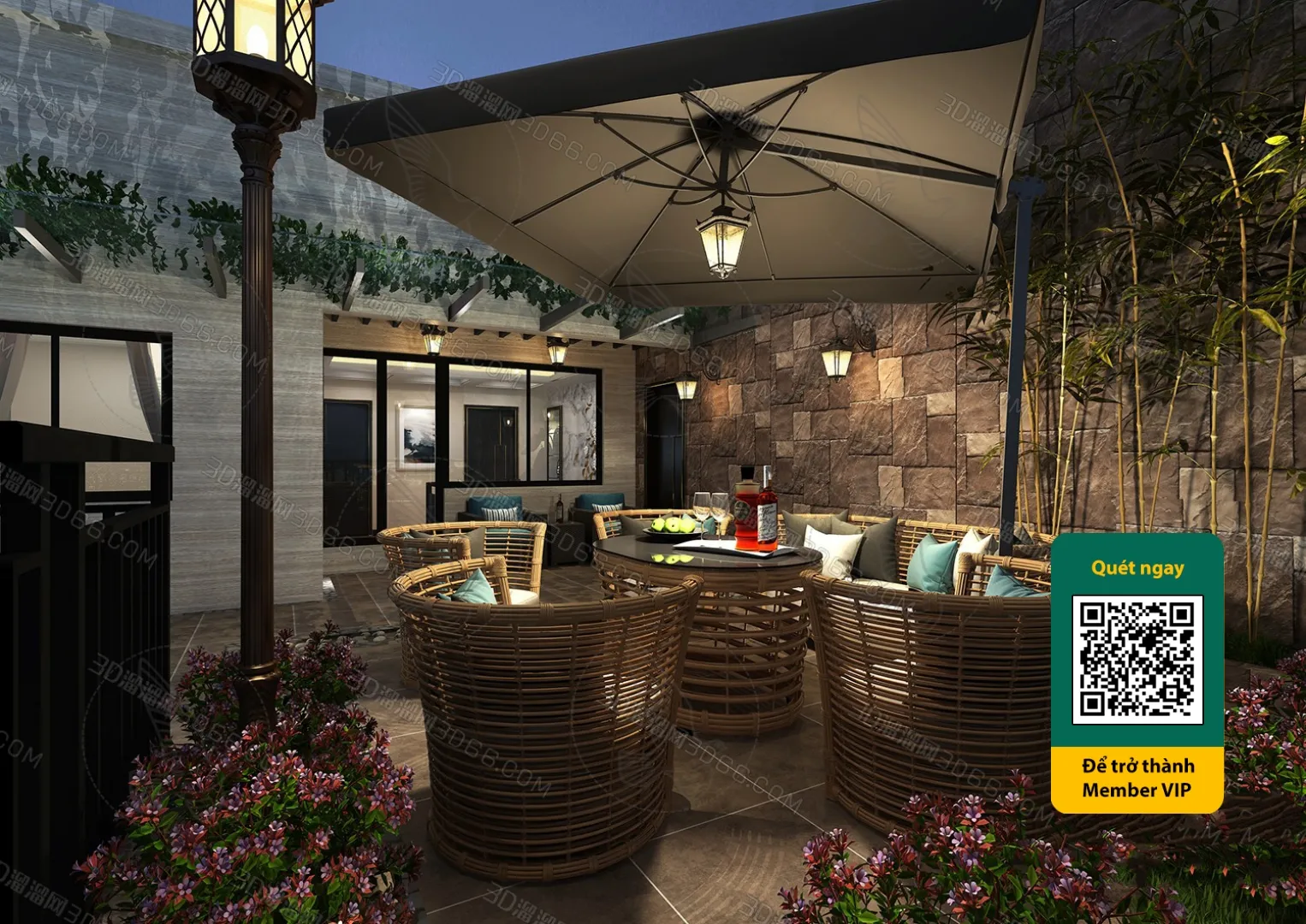 COURTYARD - VRAY / CORONA - 3D MODEL - 6555