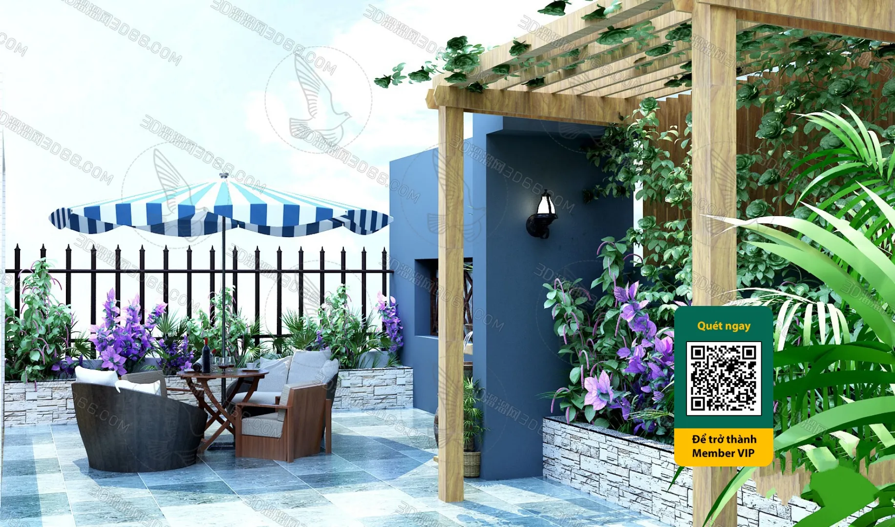 COURTYARD - VRAY / CORONA - 3D MODEL - 6556