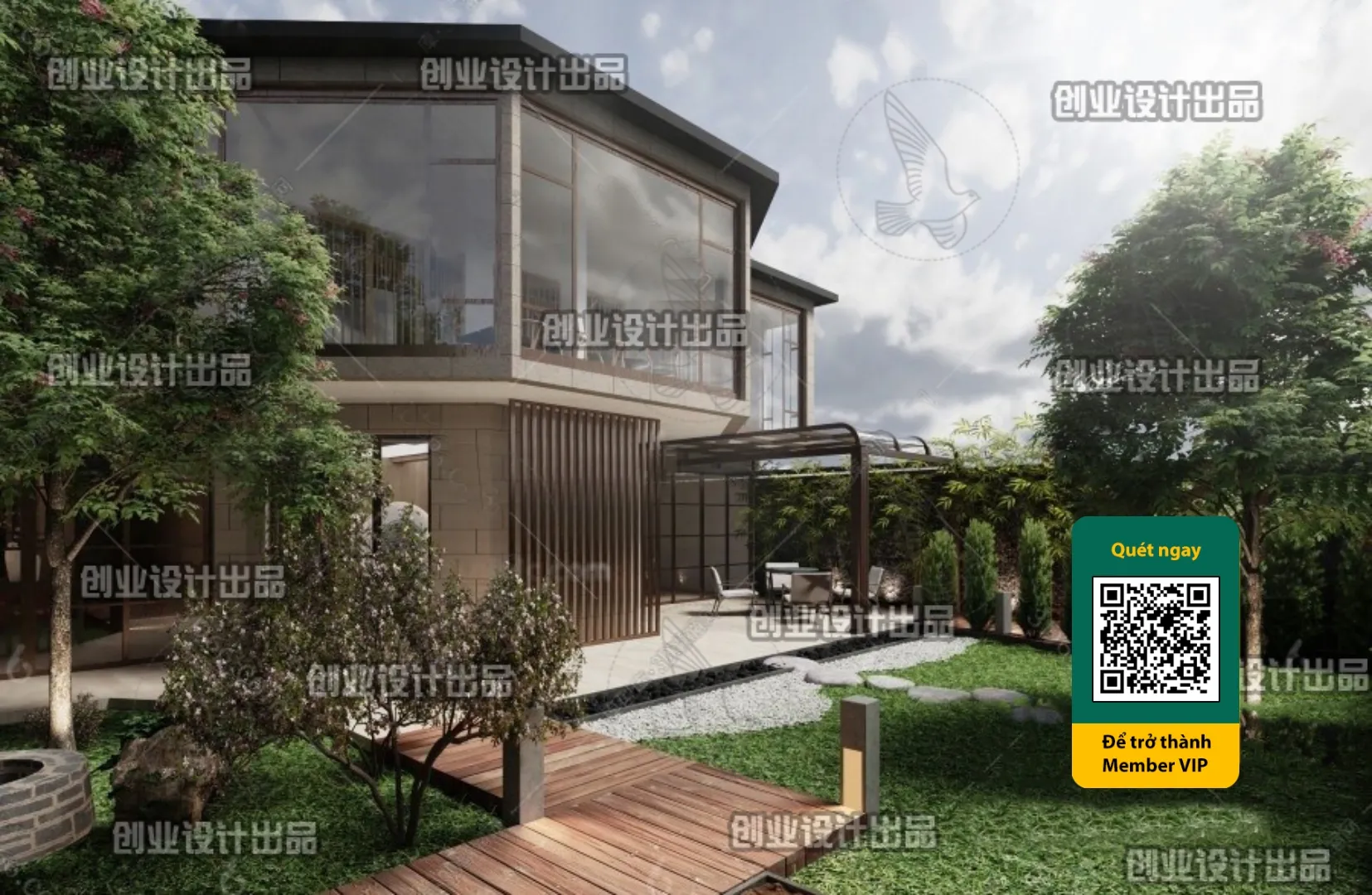 COURTYARD - VRAY / CORONA - 3D MODEL - 6558