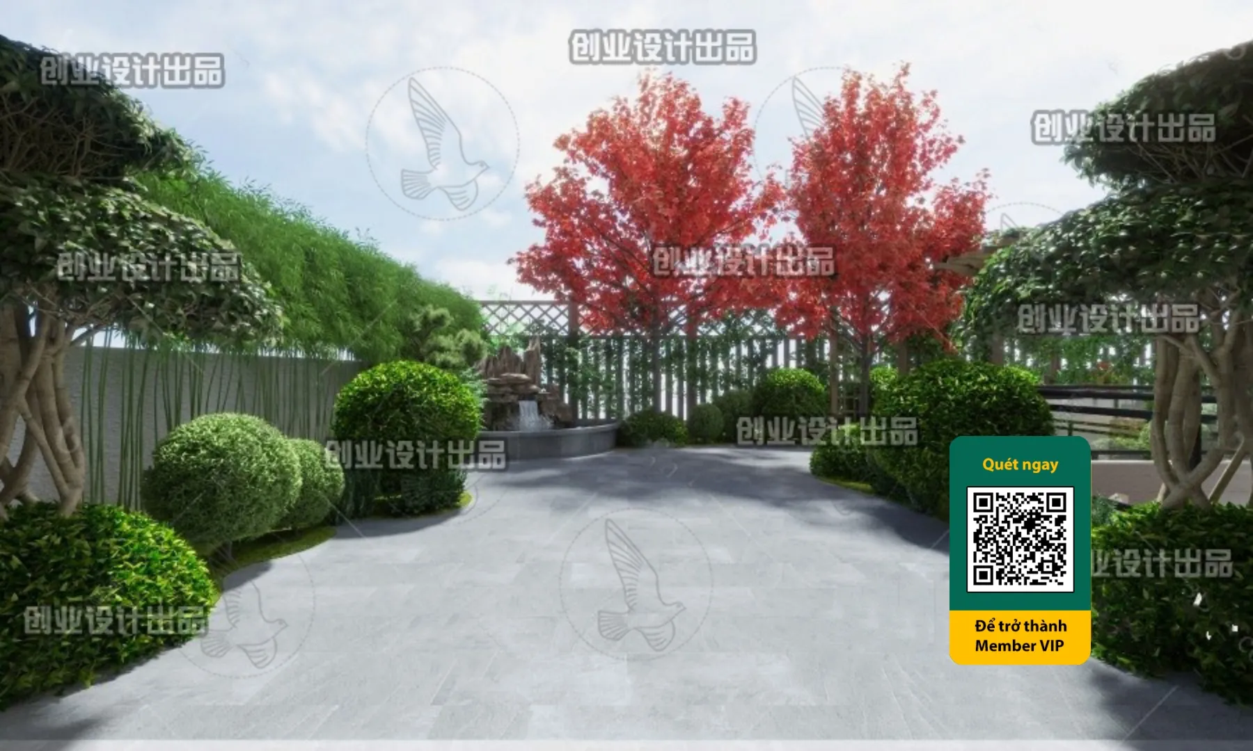 COURTYARD - VRAY / CORONA - 3D MODEL - 6559