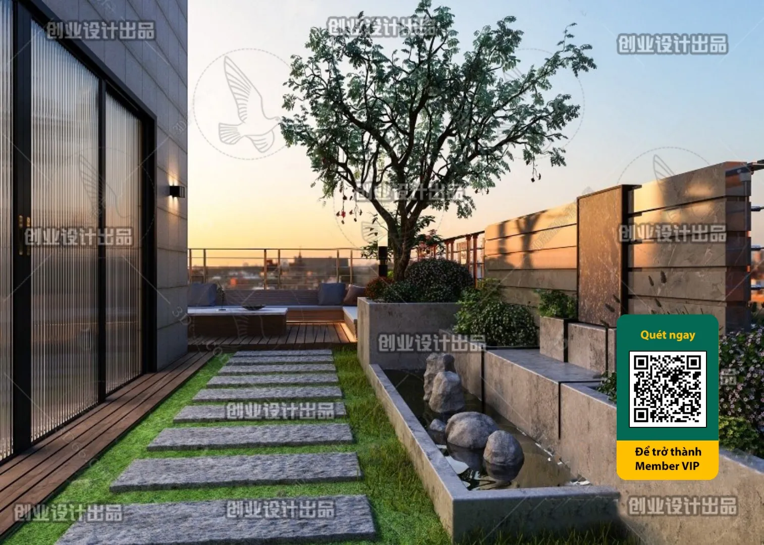 COURTYARD - VRAY / CORONA - 3D MODEL - 6561