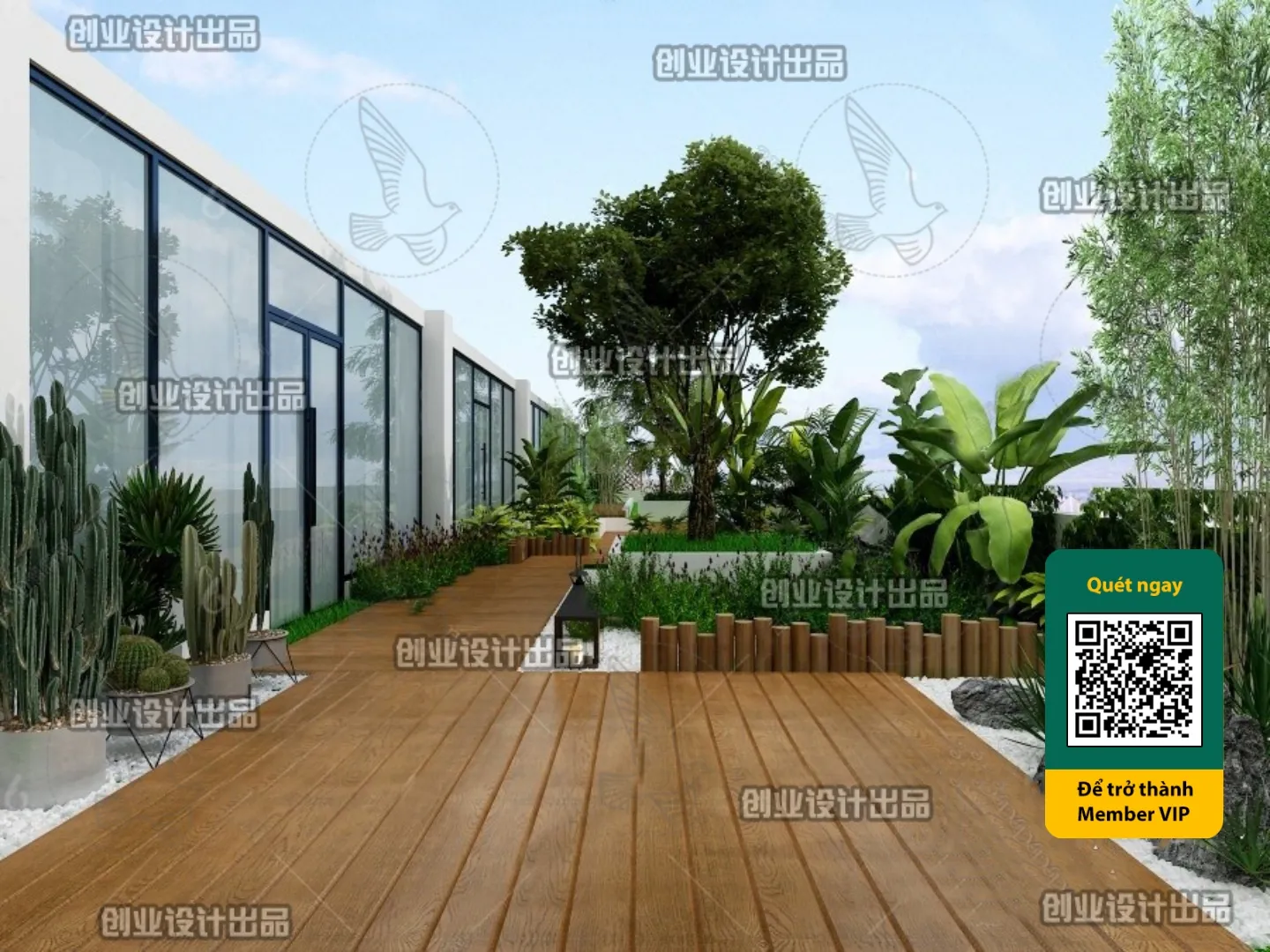 COURTYARD - VRAY / CORONA - 3D MODEL - 6565