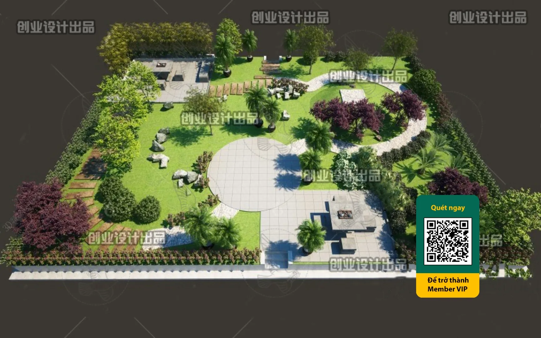 COURTYARD - VRAY / CORONA - 3D MODEL - 6568