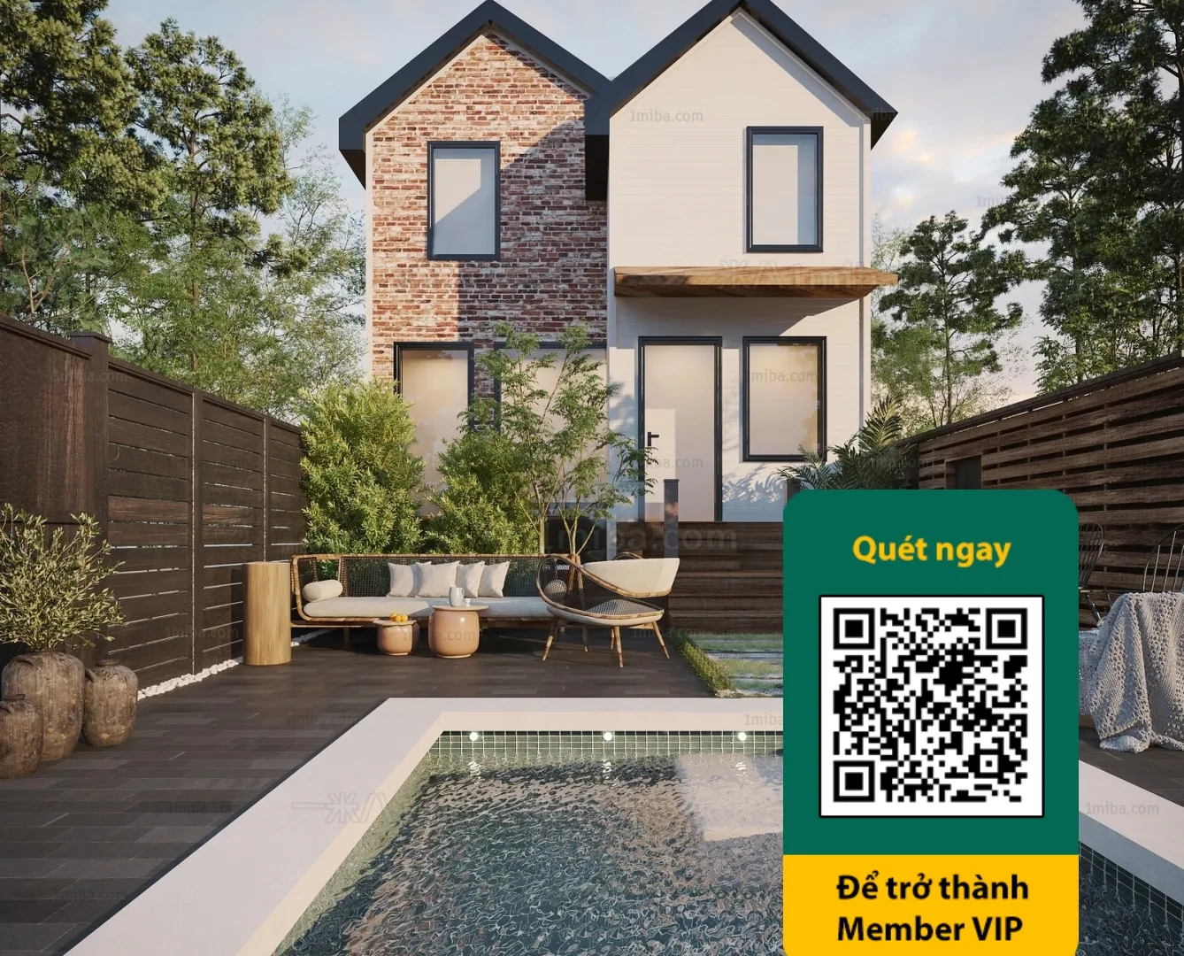 COURTYARD - VRAY / CORONA - 3D MODEL - 6571