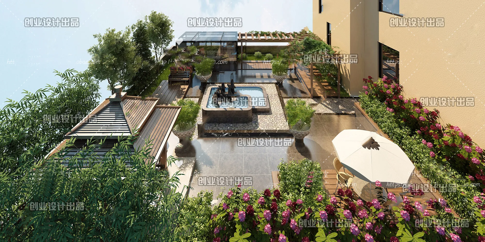 COURTYARD – VRAY / CORONA – 3D MODEL – 6576