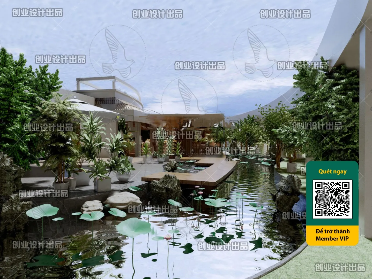 COURTYARD - VRAY / CORONA - 3D MODEL - 6585