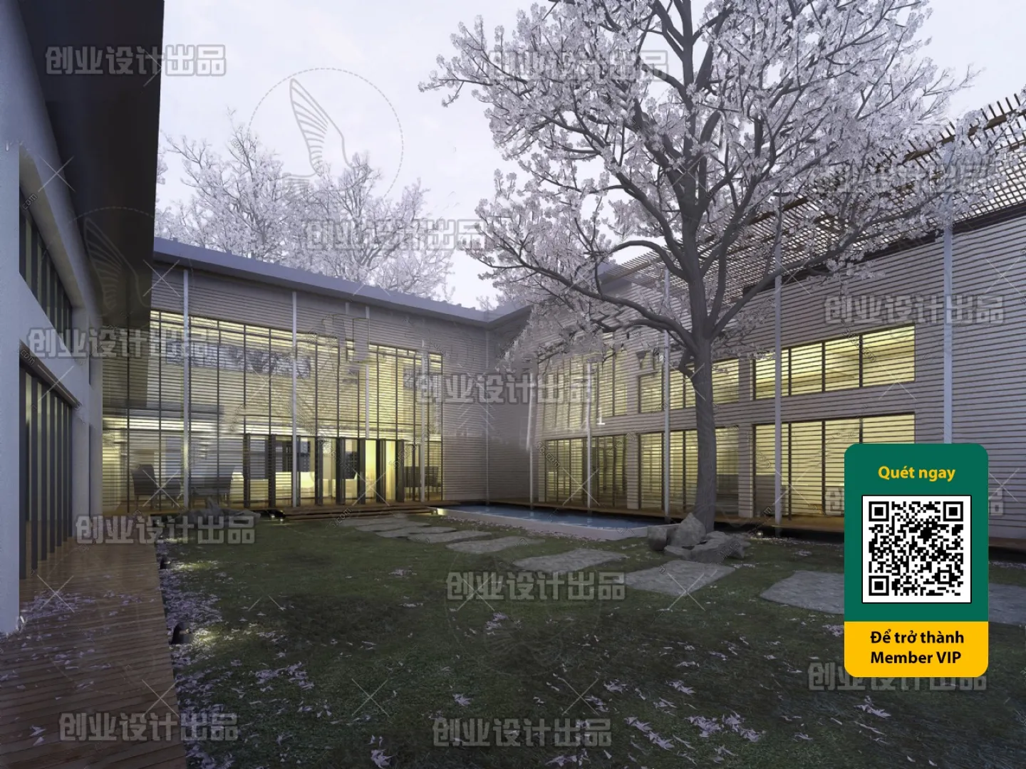 COURTYARD - VRAY / CORONA - 3D MODEL - 6586