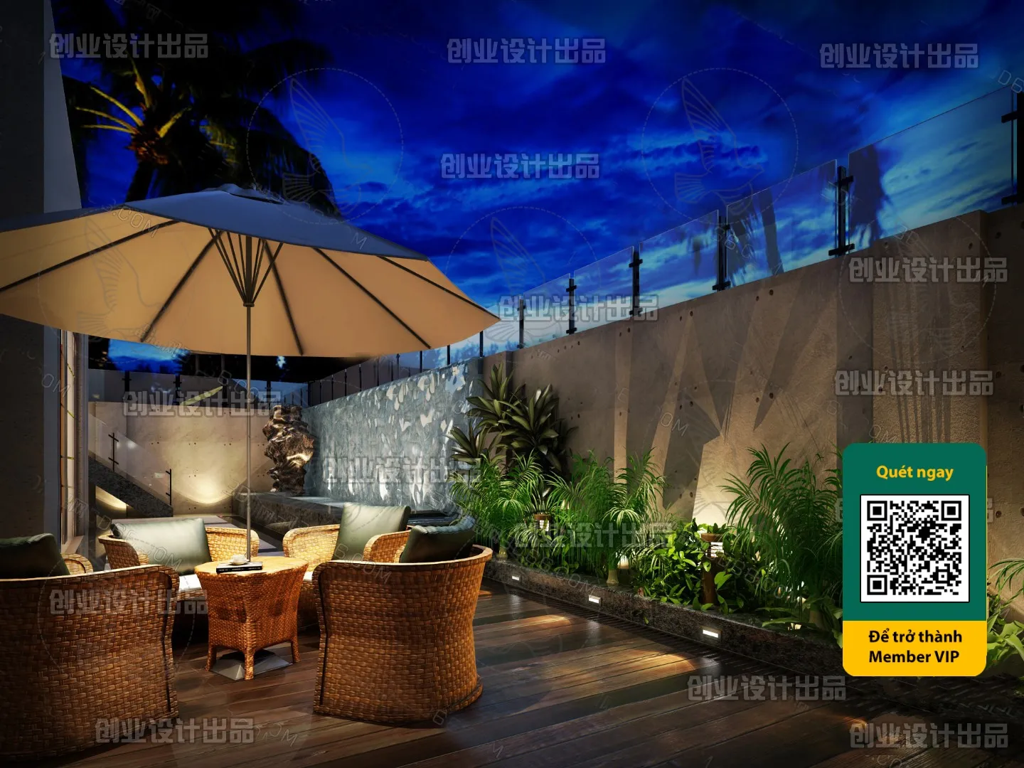 COURTYARD - VRAY / CORONA - 3D MODEL - 6596