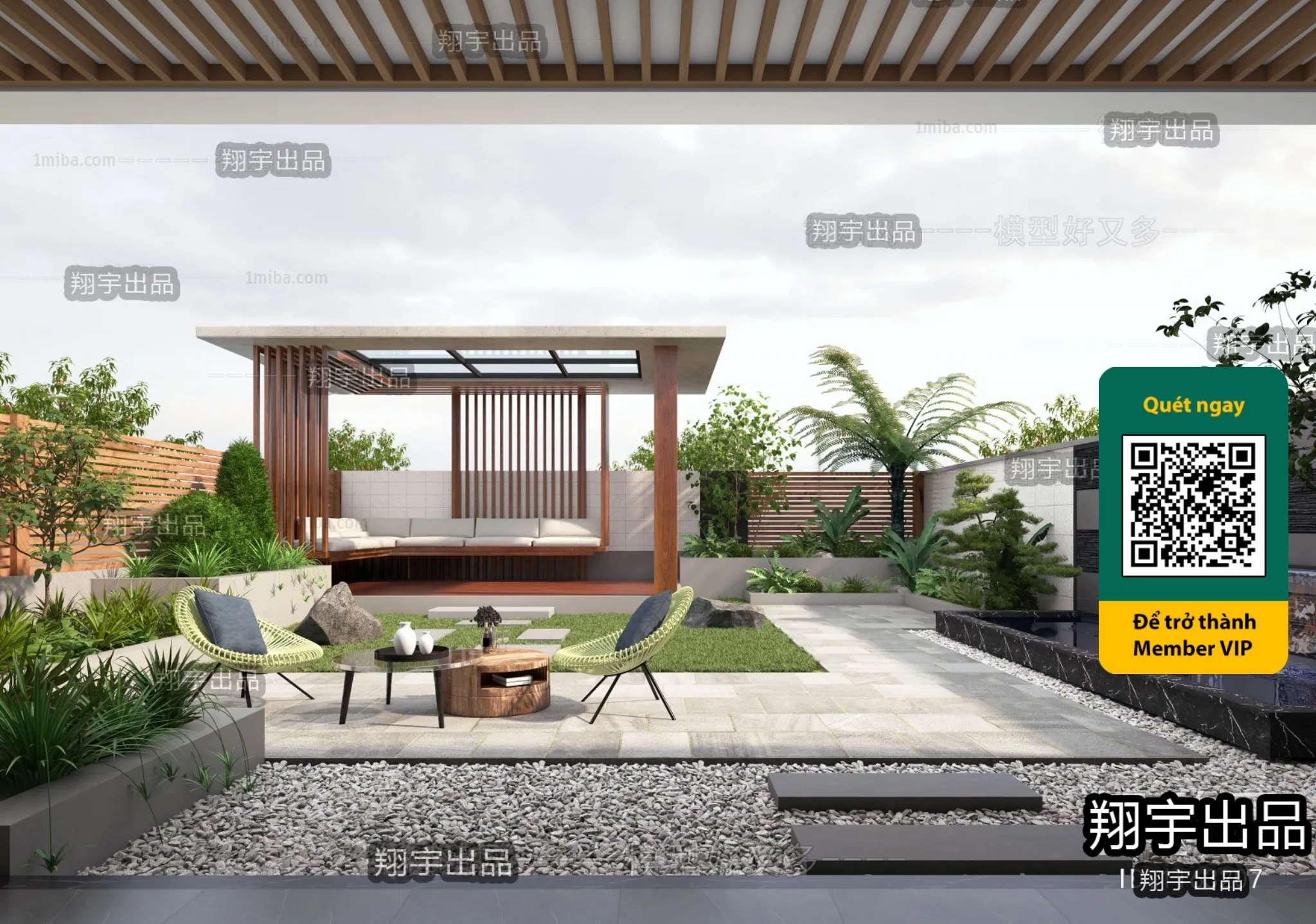 COURTYARD - VRAY / CORONA - 3D MODEL - 6598