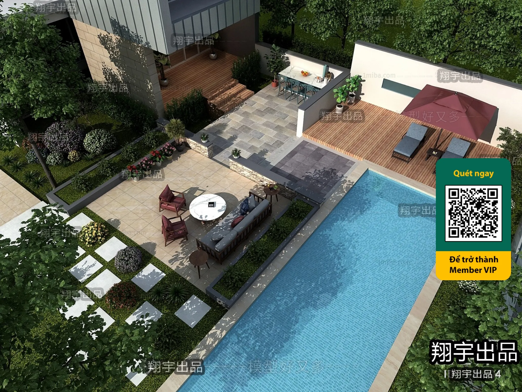 COURTYARD - VRAY / CORONA - 3D MODEL - 6601