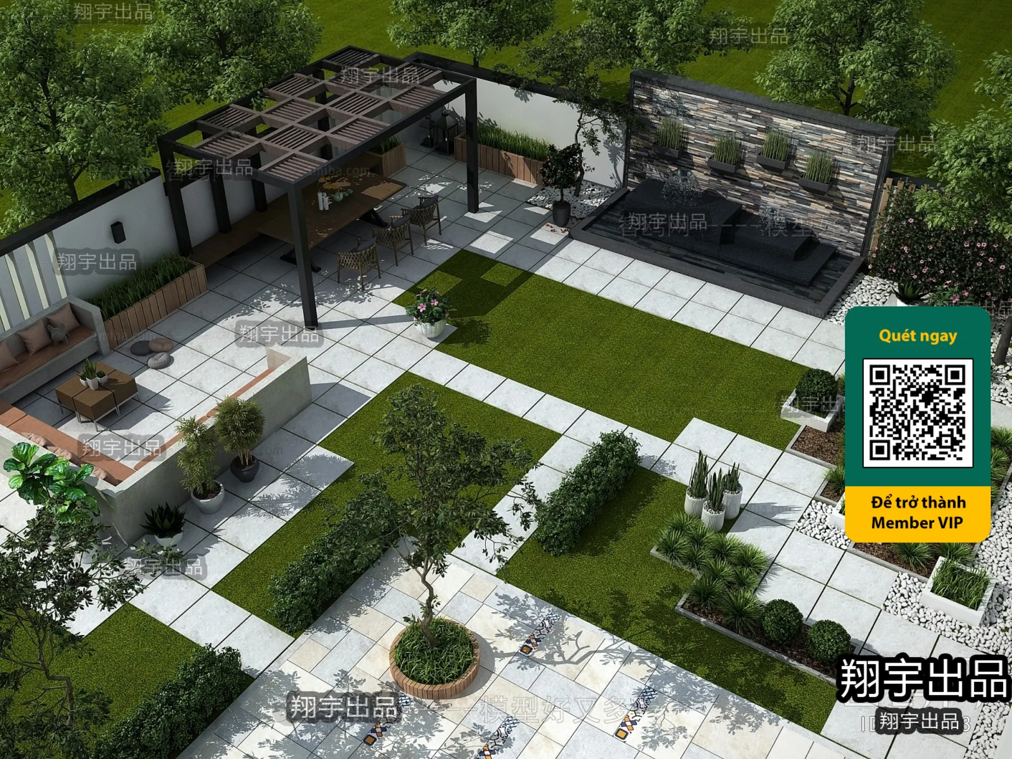 COURTYARD - VRAY / CORONA - 3D MODEL - 6602