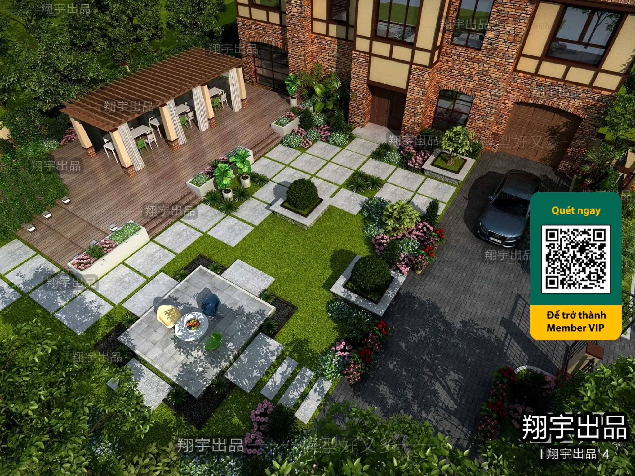 COURTYARD - VRAY / CORONA - 3D MODEL - 6605