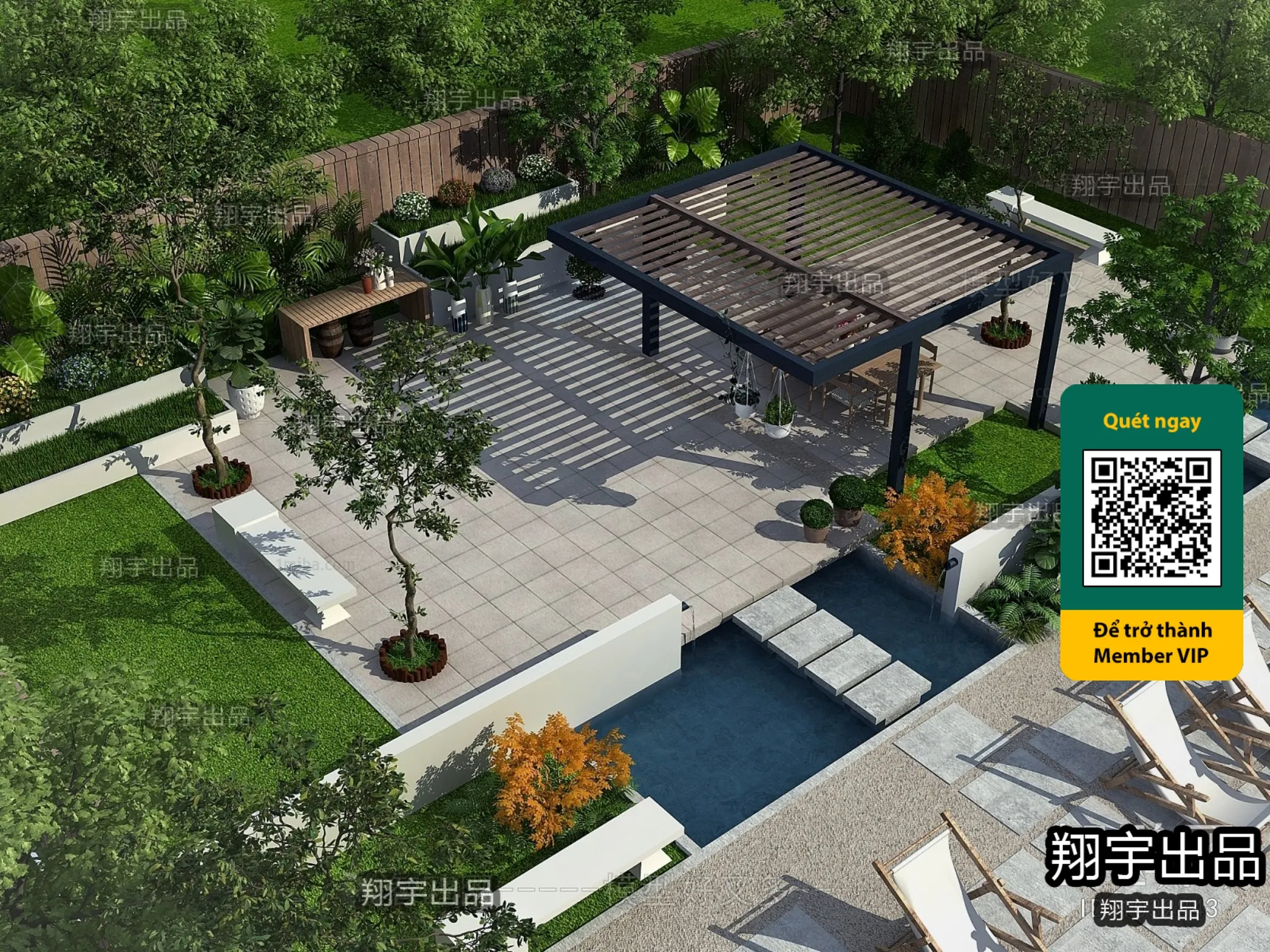 COURTYARD - VRAY / CORONA - 3D MODEL - 6606