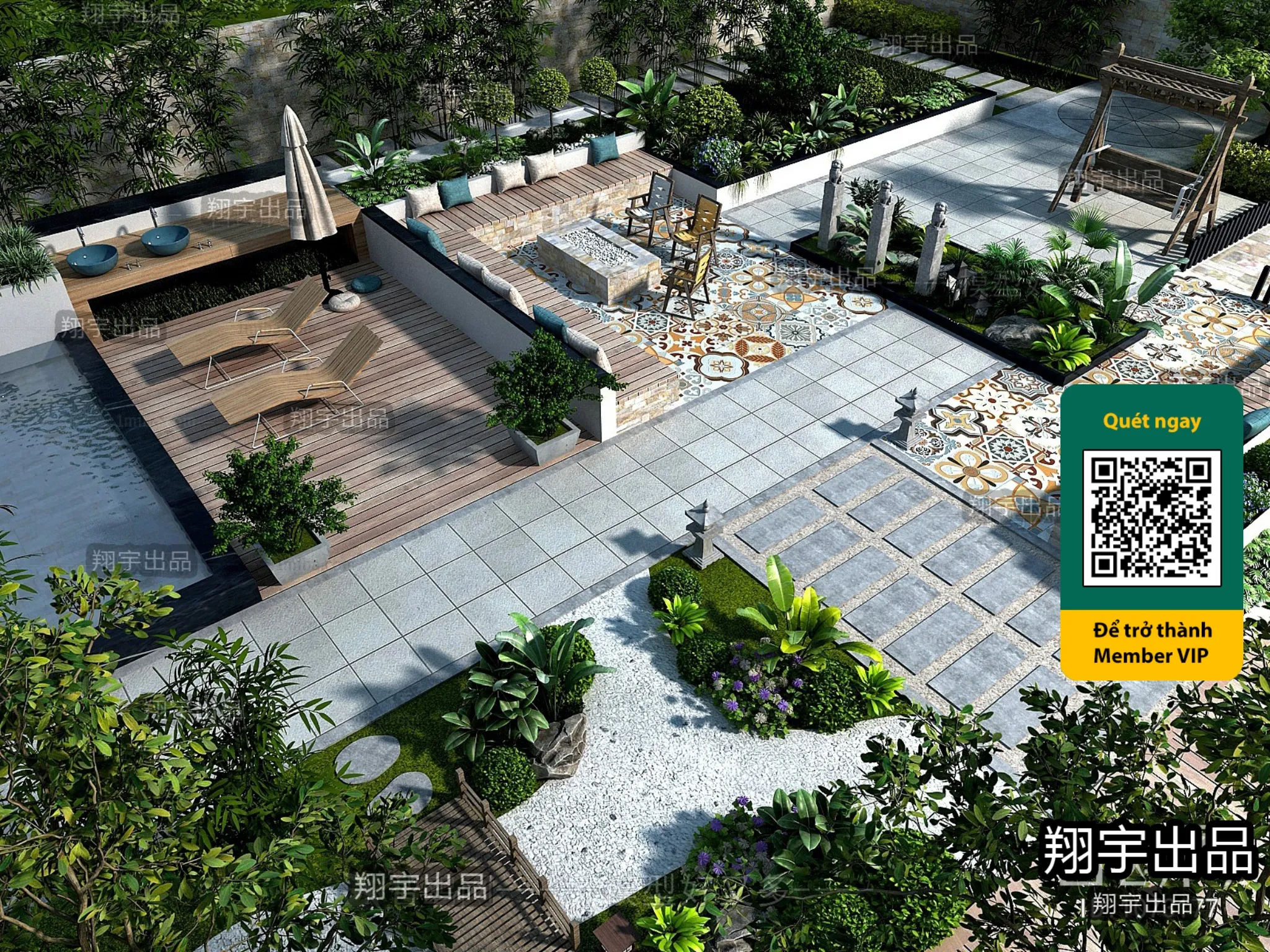 COURTYARD - VRAY / CORONA - 3D MODEL - 6608