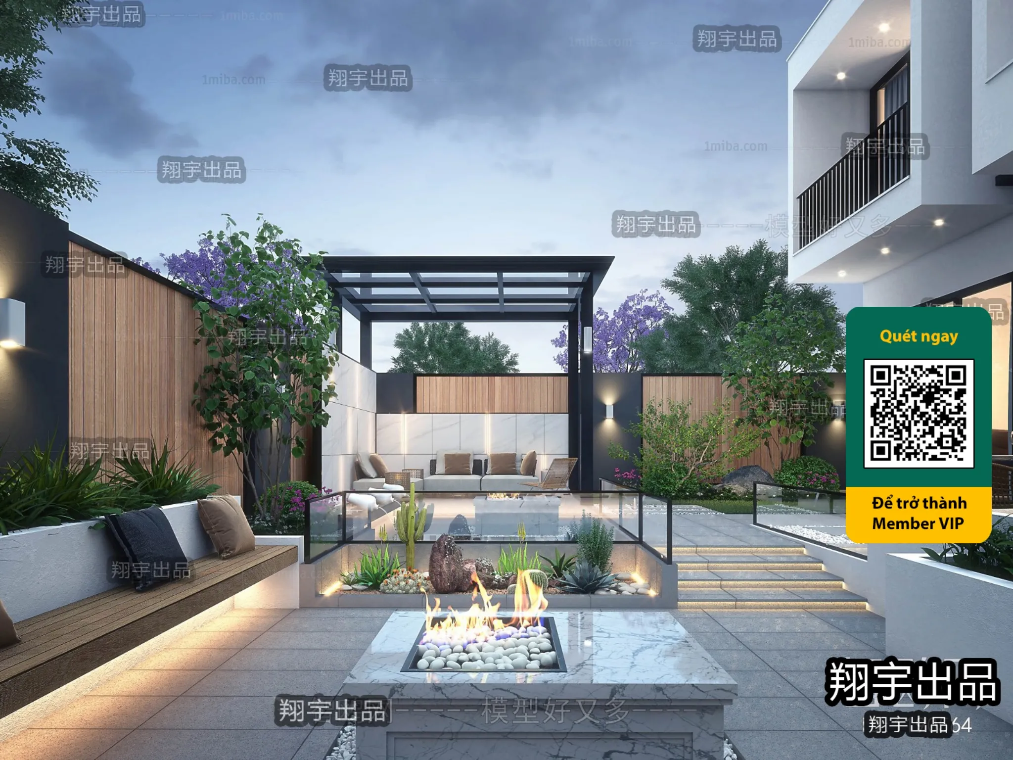 COURTYARD - VRAY / CORONA - 3D MODEL - 6609