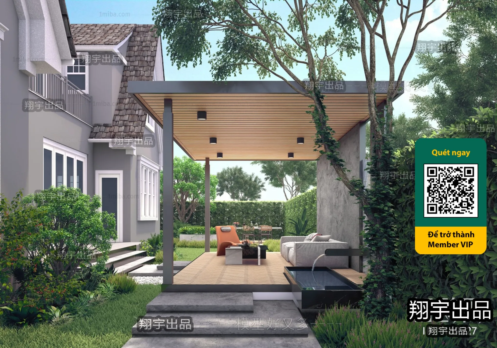 COURTYARD - VRAY / CORONA - 3D MODEL - 6611