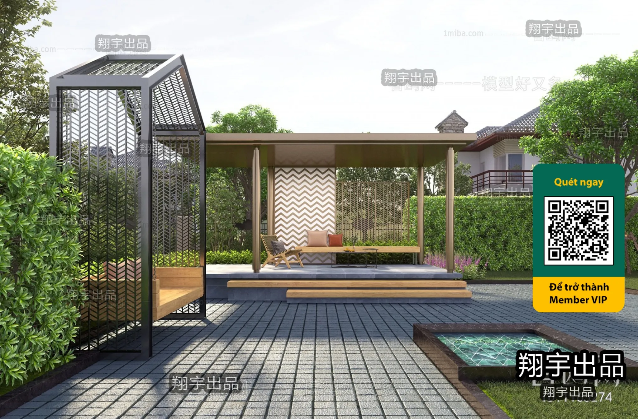 COURTYARD - VRAY / CORONA - 3D MODEL - 6612