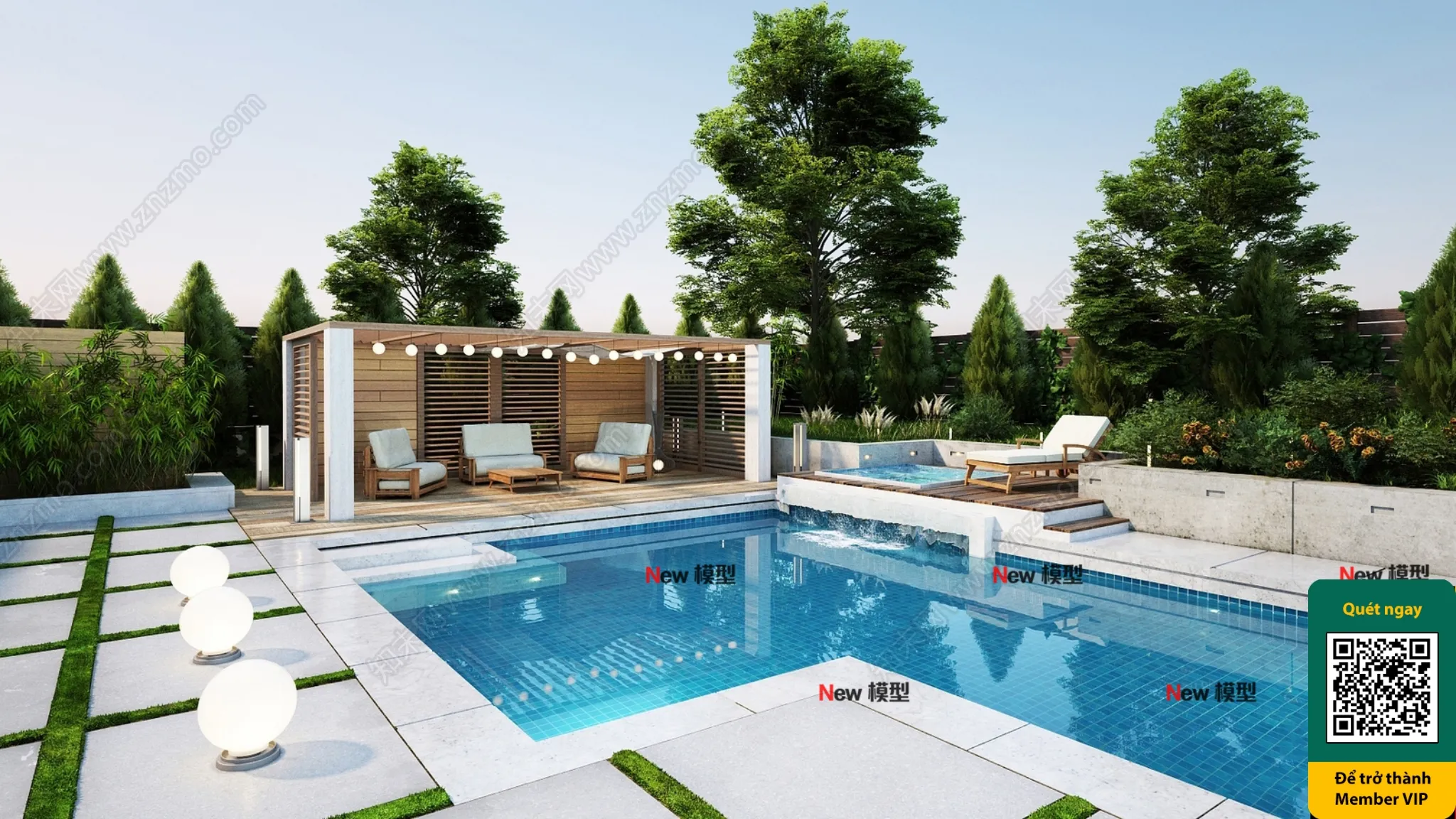 COURTYARD - VRAY / CORONA - 3D MODEL - 6622