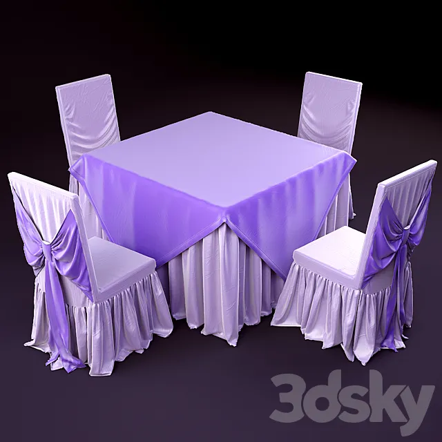Cover for the table and chair 3D Model