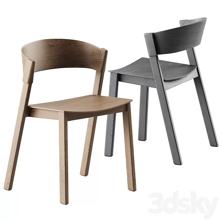 Cover Side Chair by Muuto / Wooden Chair 3D Model Free