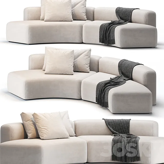 Cozy Curve Sofa 3D Model