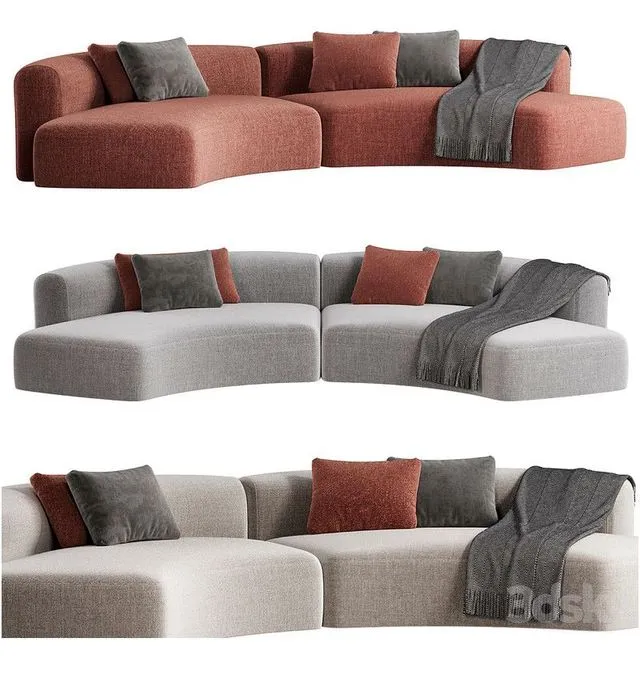 Cozy Curve Sofa 3D Model