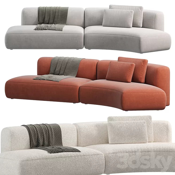 Cozy Curve Sofa by MDF ITALIA 3D Model Free