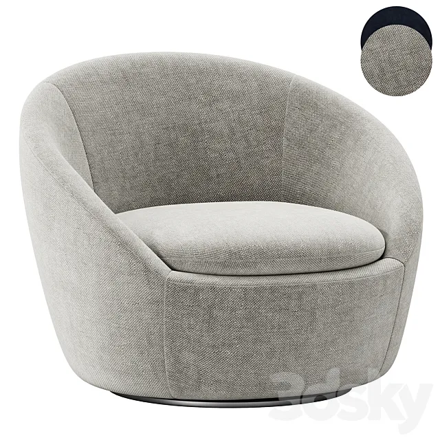 Cozy Swivel Chair By westelm 3D Model