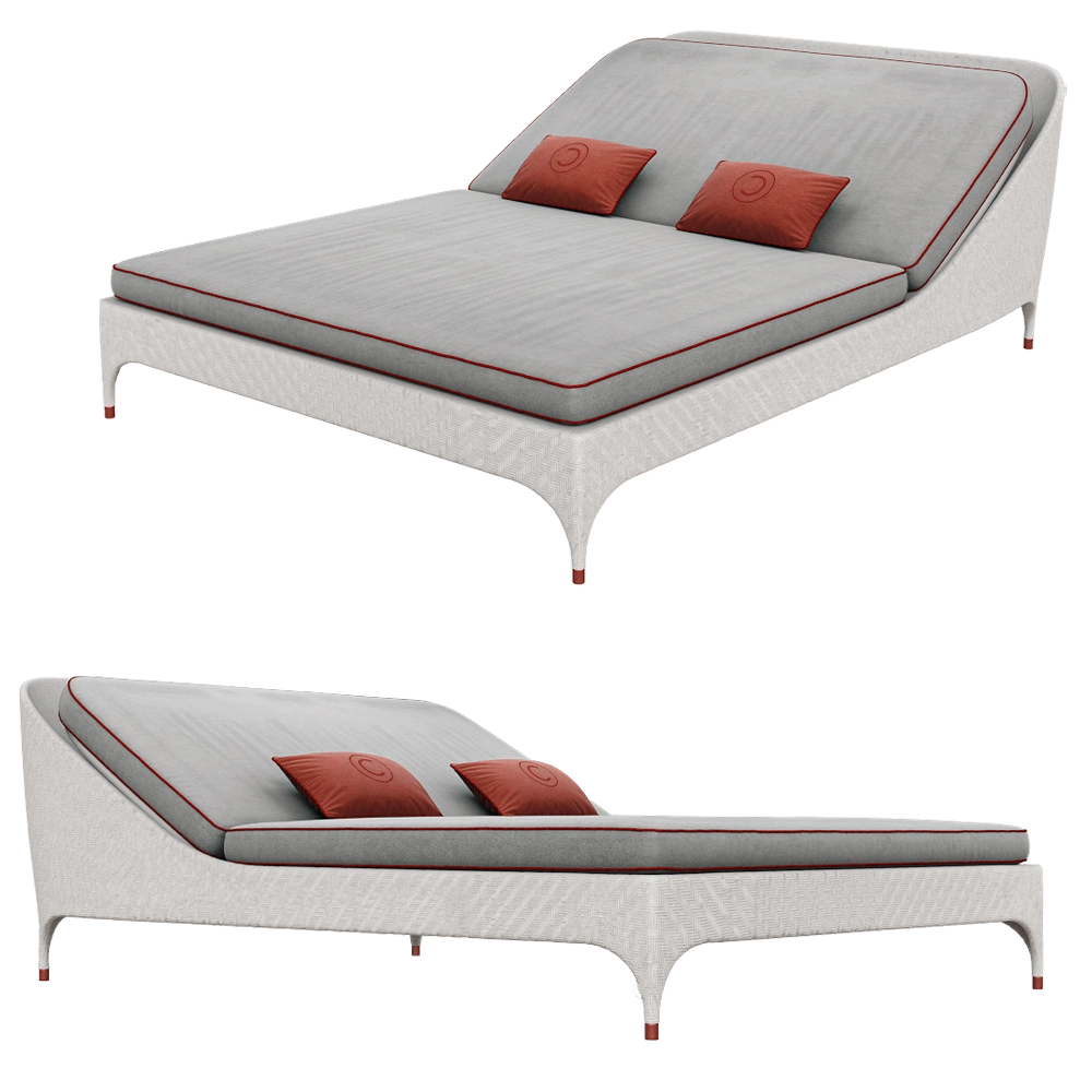 CPRN HOMOOD - 2 seater sunbed without sun visor Art.OD1003 3D Model