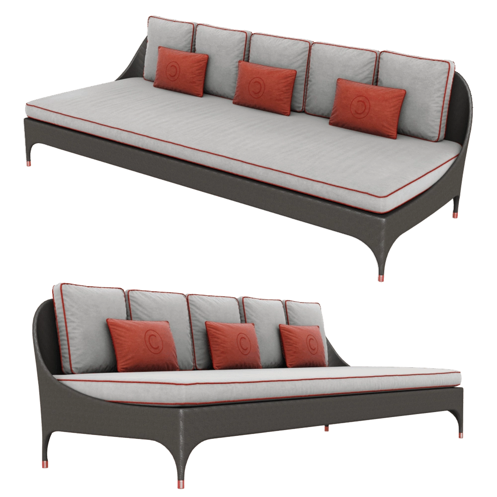 CPRN HOMOOD - 3-seater sofa without armrest Art.OD1033 3D Model