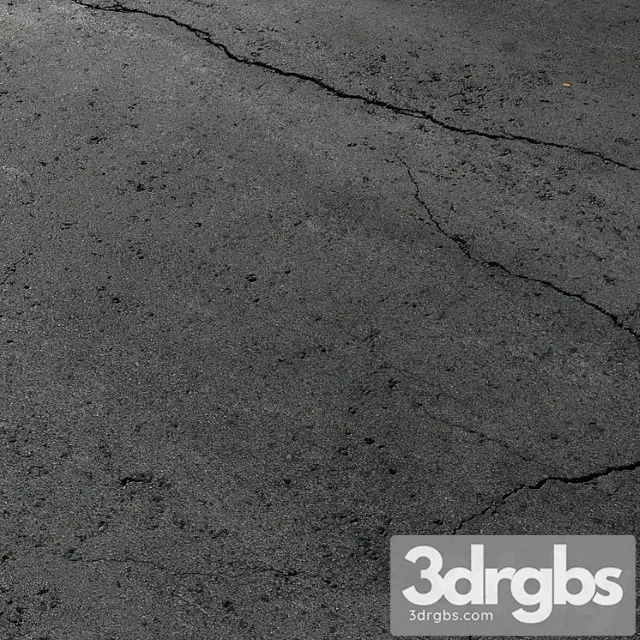 Cracked asphalt 2 3D Model Free