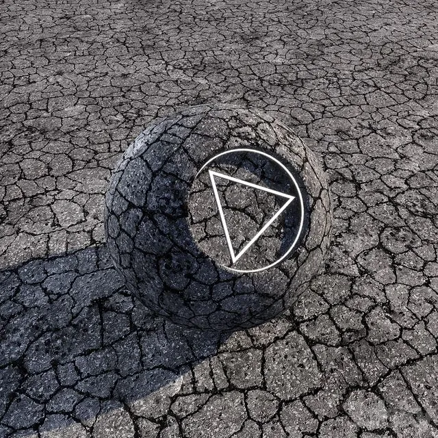 Cracked Asphalt 3D Model
