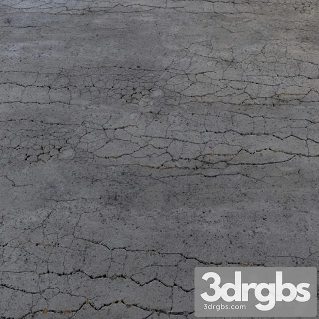 Cracked asphalt 3D Model Free