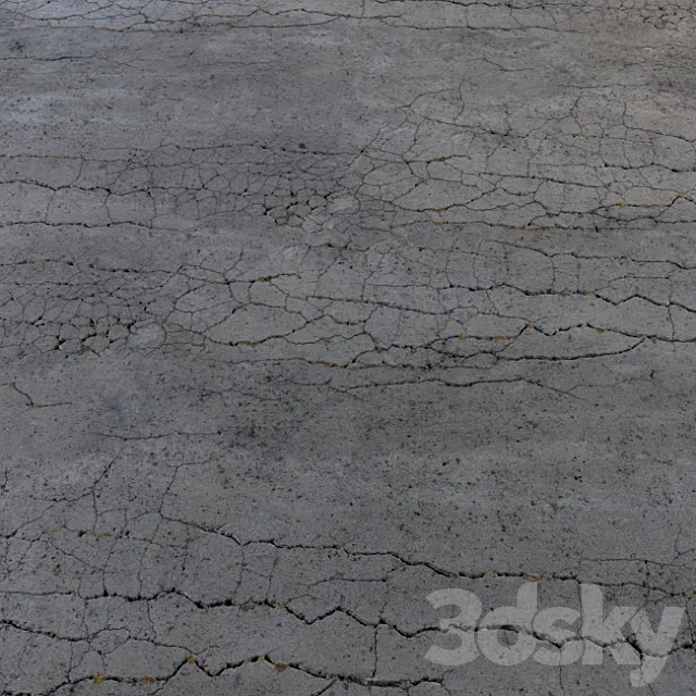 Cracked asphalt 3D Model