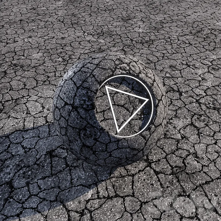 Cracked asphalt | Seamless | PBR 3D Model Free