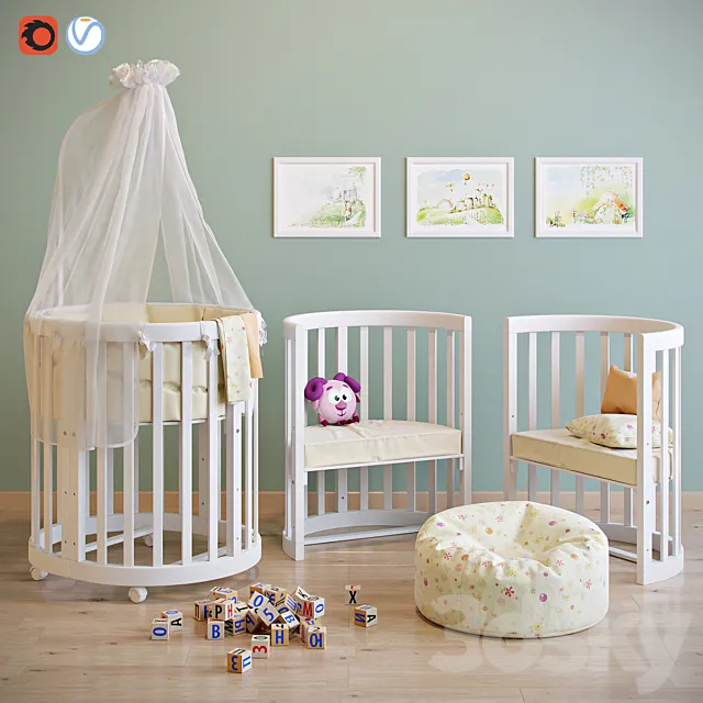 Cradle and chair EllipseBed 3DModel