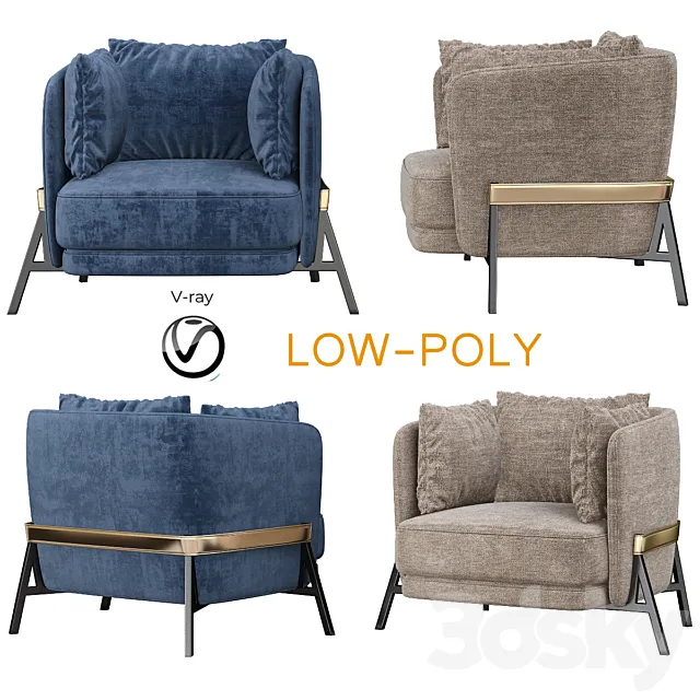 Cradle Armchair Arflex (low poly) 3DModel