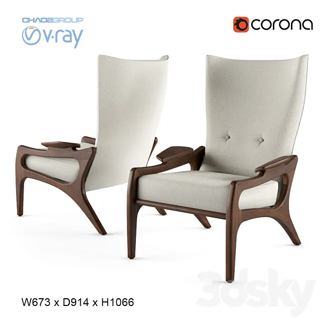 Craft Associates. HighBack Chairs - 1604 3DModel