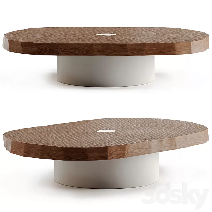 Craft oval coffee table by Pierre Augustin Rose 3D Model Free