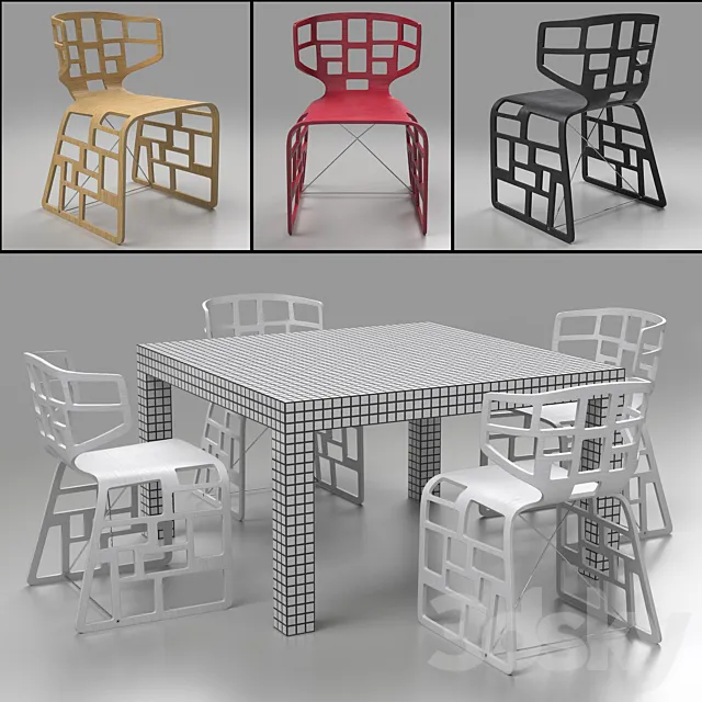 Crassevig Ole and Zanotta Quaderna 3DModel