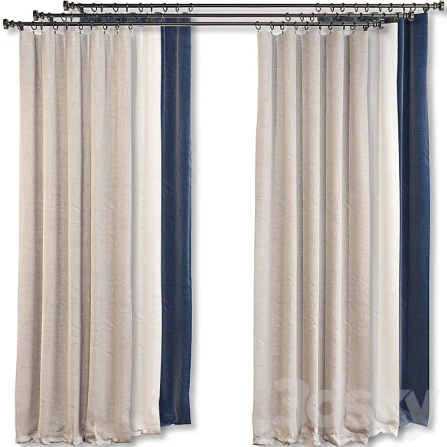 Crate and Barrel _ Silvana Blackout Curtain 3D Model