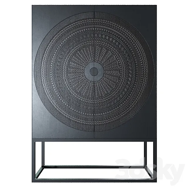 Crate and Barrel Ancestors Hand Carved Teak 3DModel