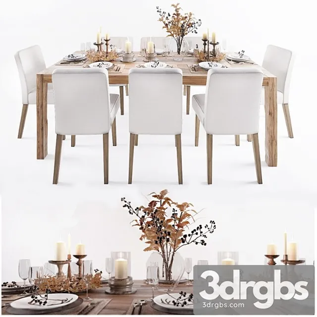 Crate And Barrel And Restoration Hardware Dining Room 1 3D Model Free