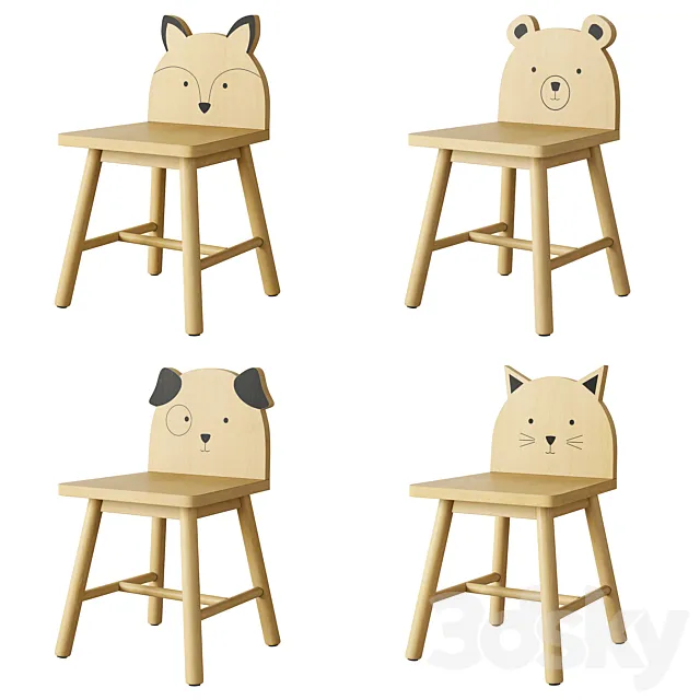 Crate and Barrel Animal Kids Chair 3D Model