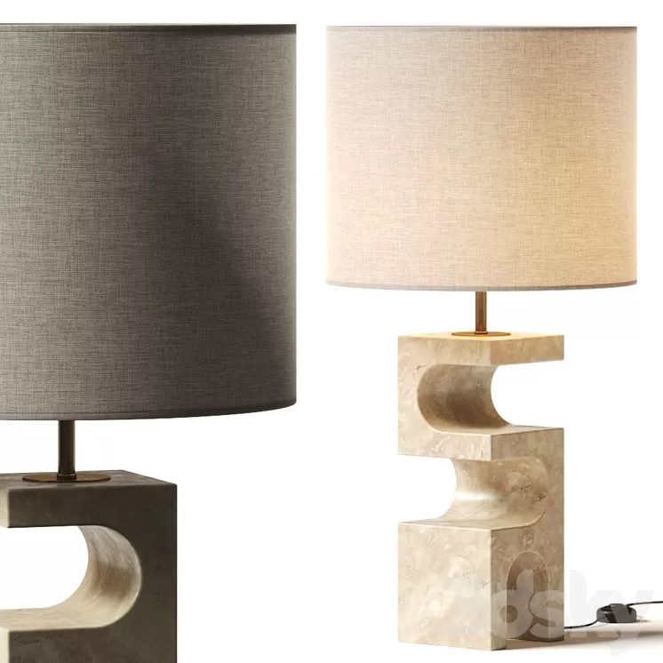 Crate and Barrel Boveda Stone Table Lamp 3D Model
