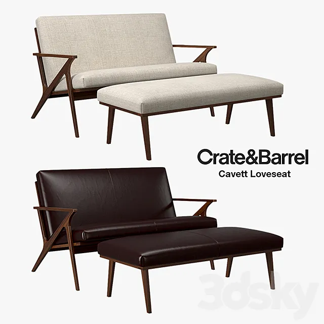 Crate and Barrel - Cavett Loveseat 3DModel