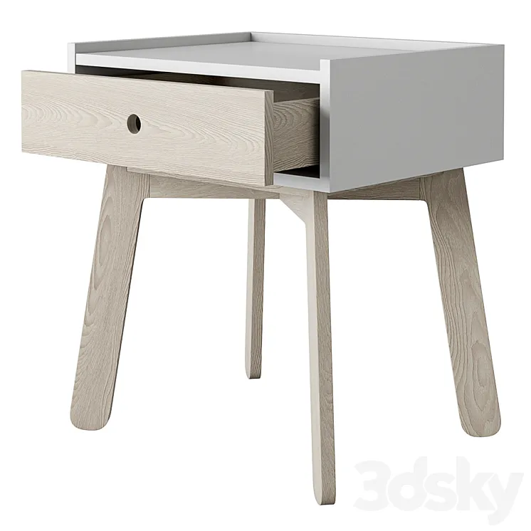 Crate and Barrel Lamont Two-Tone Nightstand 3D Model Free