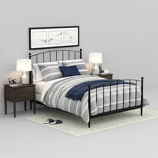 crate and barrel Mason Shadow Queen Bed 3DModel