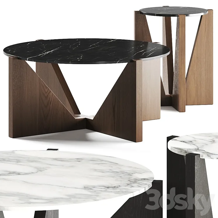 Crate and Barrel Miro Coffee Tables 3D Model Free