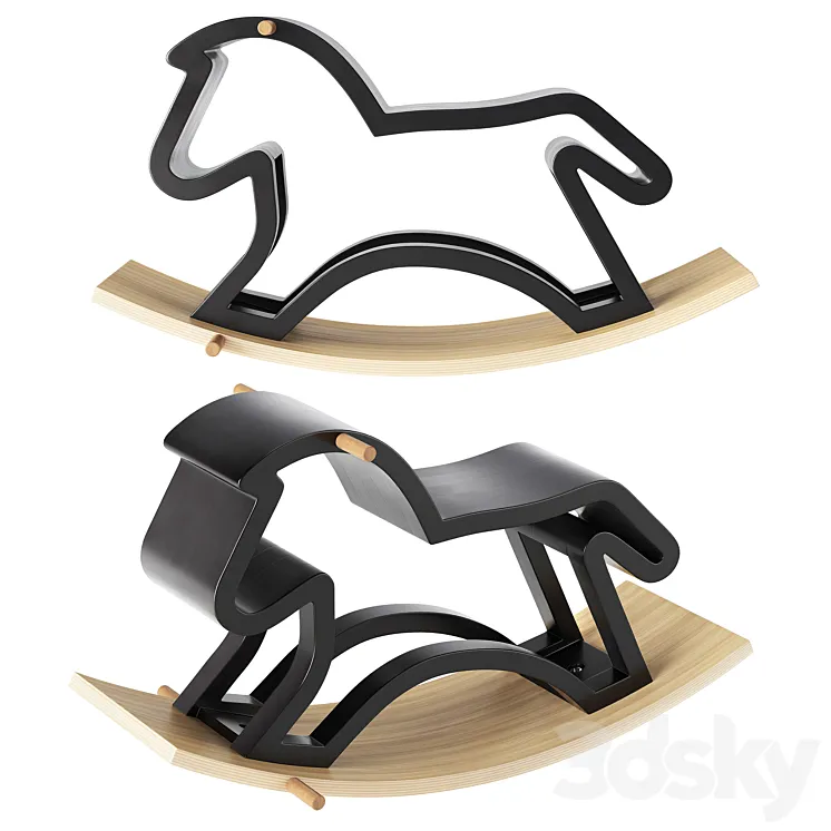 Crate and Barrel Modern Heirloom Rocking Horse 3D Model Free